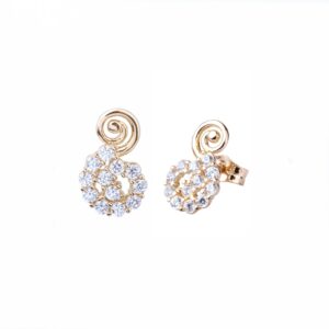 Pendientes de circonitas en oro amarillo de 18 K