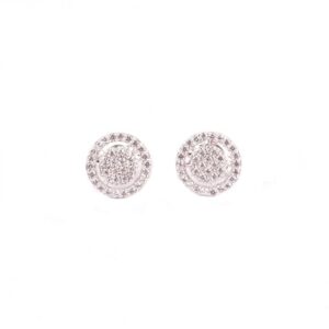 Pendientes de circonitas en oro blanco de 18 K