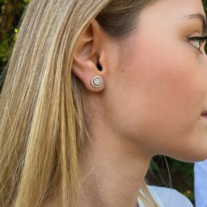 Pendientes de circonitas en oro blanco de 18 K