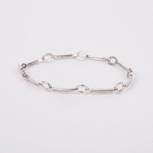 Pulsera para novia en circonitas de oro blanco de 18 K