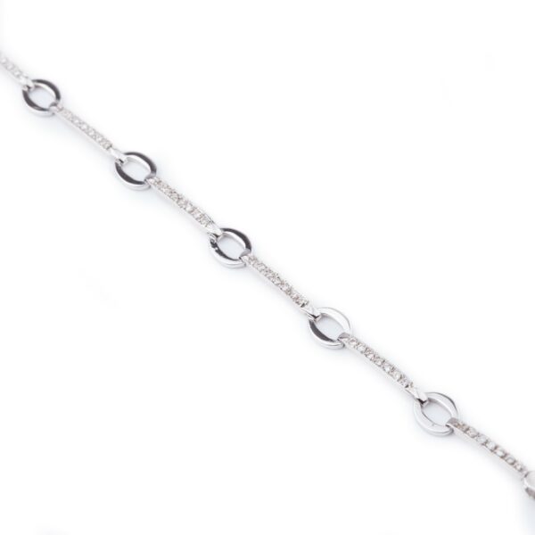 Pulsera para novia en circonitas de oro blanco de 18 K