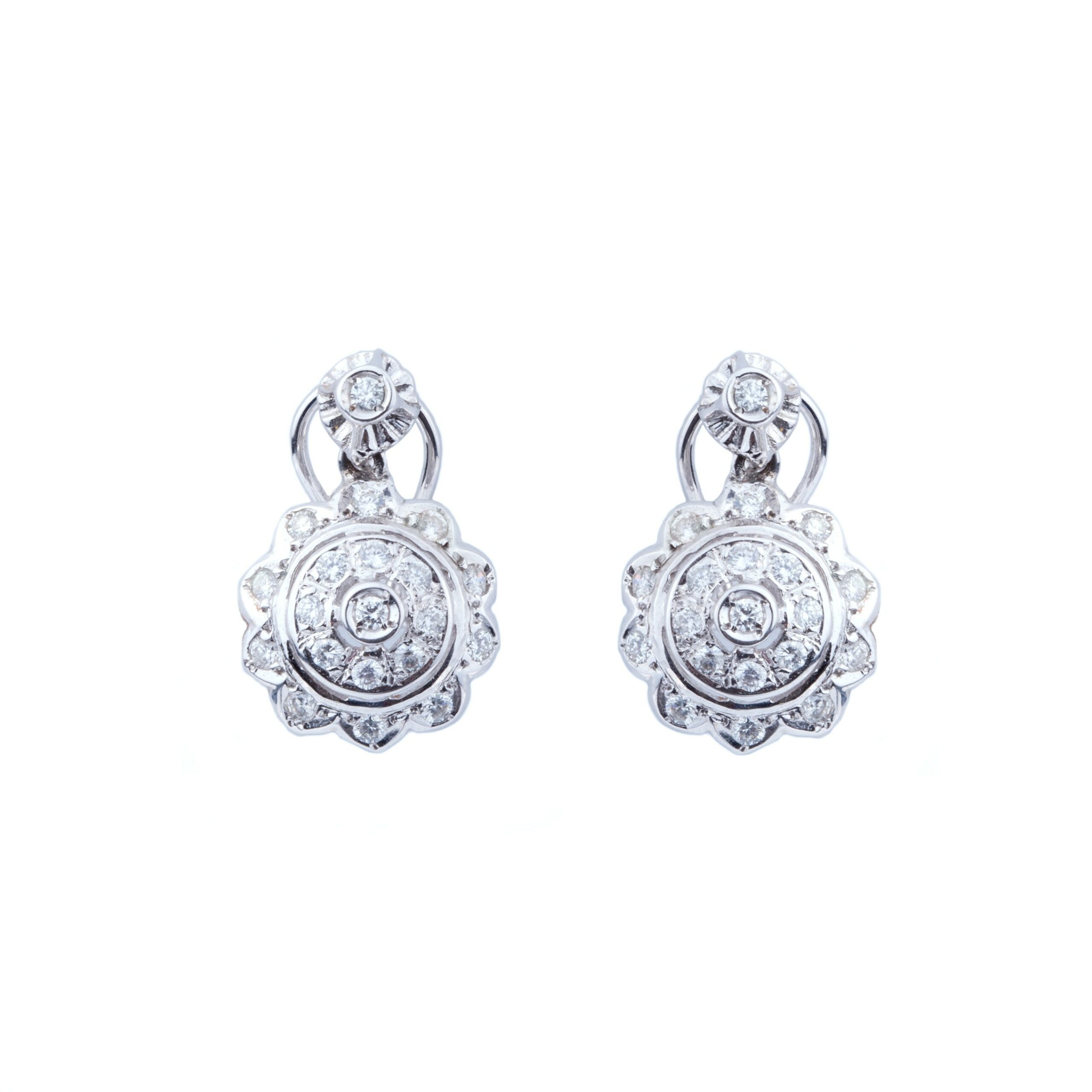 Pendientes de novia con diamantes en oro de 18K