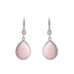 Pendientes de circonitas y Opalo rosa faceteado