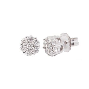 Pendientes de diamantes en forma de rosetón con 0.75 cts