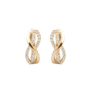 Pendientes de circonitas en oro de 18K