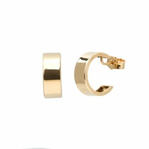 Pendientes de aro con forma plana de oro 18K