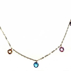 Collar combinado con piedras de color en oro 18K