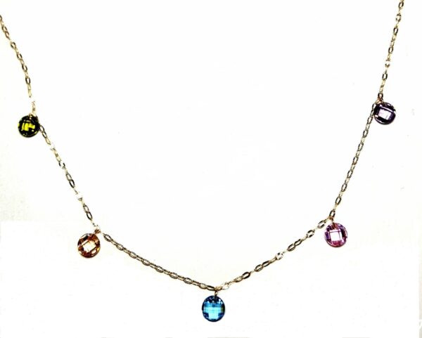 Collar combinado con piedras de color en oro 18K