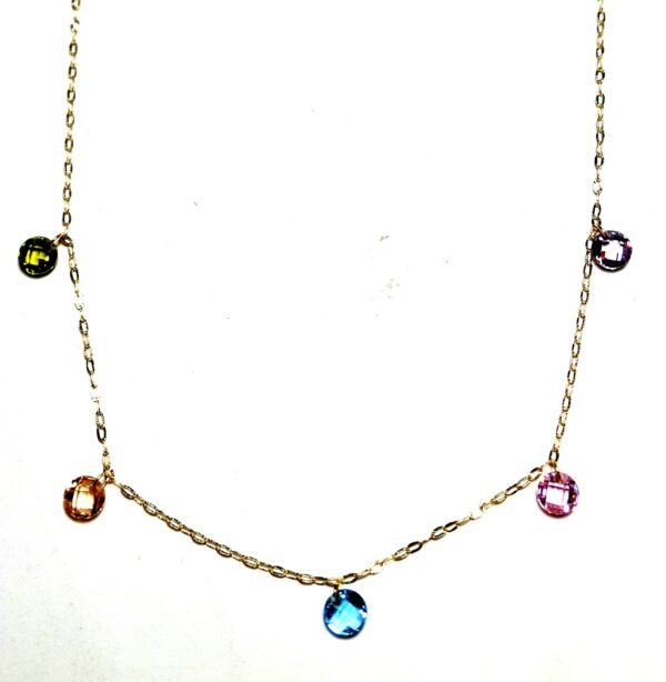 Collar combinado con piedras de color en oro 18K