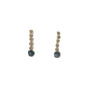 Pendientes de circonitas y London Blue en oro de 18K