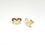 Pendientes de circonitas y Nacar en oro 18K