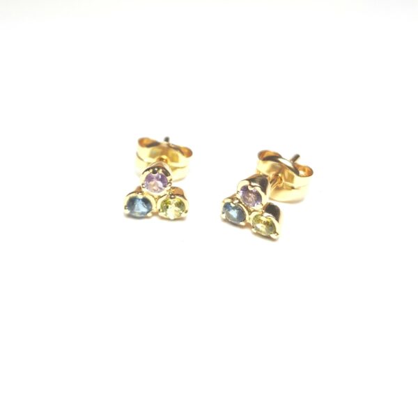 Pendientes con piedras de color semipreciosa en 18K