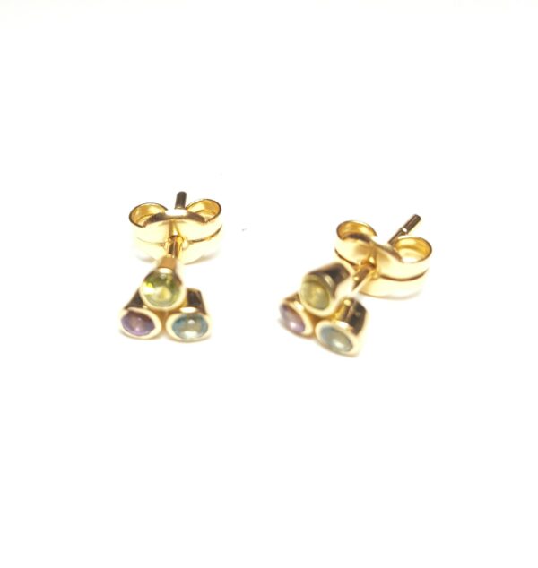 Pendientes con piedras de color semipreciosa en 18K