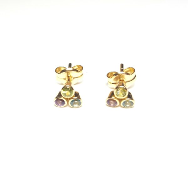 Pendientes con piedras de color semipreciosa en 18K