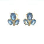 Pendientes de circonitas y London Blue en 18K