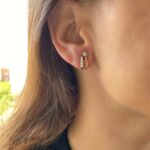 Pendientes con circonitas en bicolor