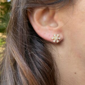 Pendientes en circonitas oro amarillo 18 K - Imagen 1