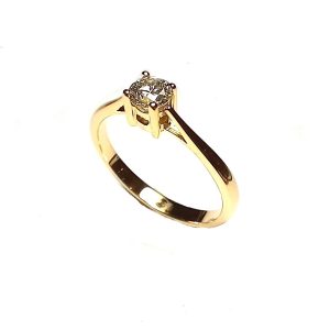 Solitario de compromiso en diamante con 0,25 Ctes oro amarillo 18K - Imagen 3