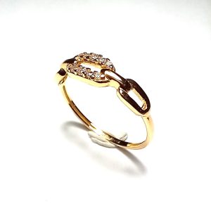 Sortija de circonitas en oro amarillo de 18K - Imagen 3