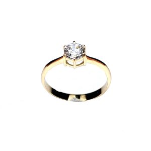 Solitario circonita en oro amarillo de 18k - Imagen 4