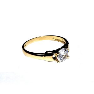 Solitario de circonita en oro amarillo 18k - Imagen 4