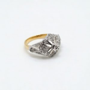 Sortija Art déco de diamantes con 0,20 cts en oro 18K - Imagen 3